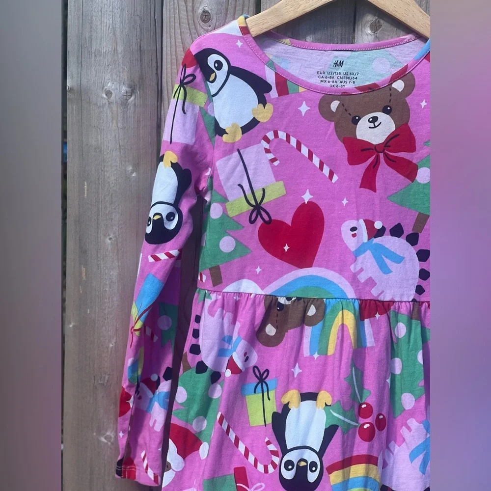 H&M printed holidays dress - Picture 4 of 8